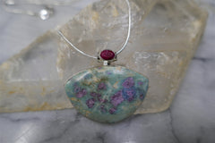 RUBY IN ZOISITE AND RUBY PENDANT