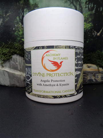 DIVINE PROTECTION MERCURY GLASS CANDLE