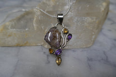 SUPER 7 AMETHYST AND CITRINE PENDANT