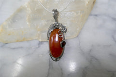 CARNELIAN AND GARNET PENDANT