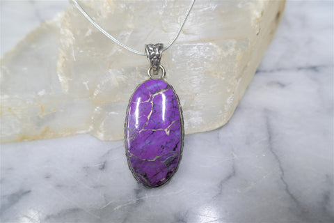 PURPLE COPPER TURQUOISE PENDANT