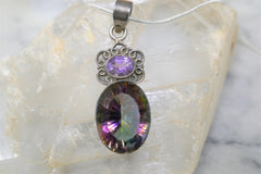MYSTIC TOPAZ AND AMETHYST PENDANT