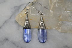 BLUE KYANITE HOOK EARRINGS