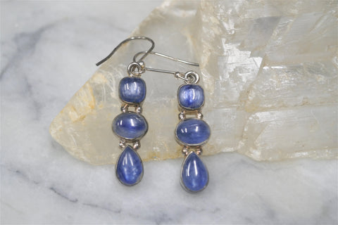 BLUE KYANITE HOOK EARRINGS