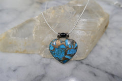 PURPLE TURQUOISE AND ONYX PENDANT