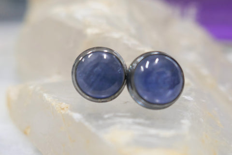 BLUE KYANITE POST EARRINGS