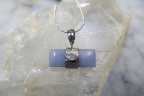 ANGELITE AND MOONSTONE PENDANT