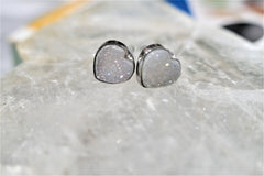 QUARTZ DRUZY POST EARRINGS