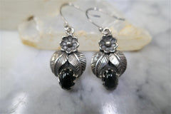 BLACK ONYX HOOK EARRINGS