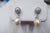 WHITE TOPAZ AND PEARL POST EARRINGS