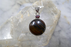 TIGER IRON AND LAB OPAL PENDANT