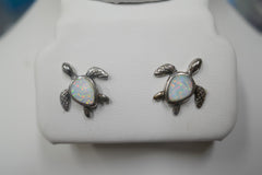 LAB OPAL SEA TURTLE POST EARRINGS