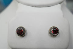 GARNET POST EARRINGS