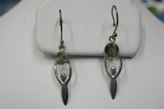 MOLDAVITE GODDESS HOOK EARRINGS