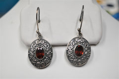 GARNET HOOK EARRINGS