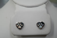 LAB OPAL PAW PRINT POST EARRINGS