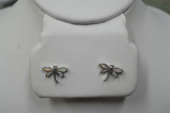 LAB OPAL DRAGONFLY POST EARRINGS