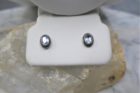 BLUE TOPAZ POST EARRINGS